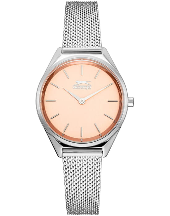 Slazenger Slazenger SL.09.1852.3.06  SL.09.1852.3.06 кварцевые женские часы бежевый циферблат, браслет суперметалл — вид спереди