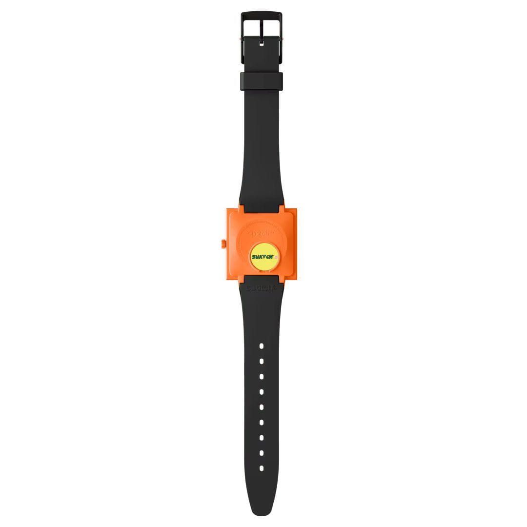 Swatch Swatch Square Bioceramic Standard SO34Z101, bioceramic швейцария женские часы на браслете биоматериал боковой вид