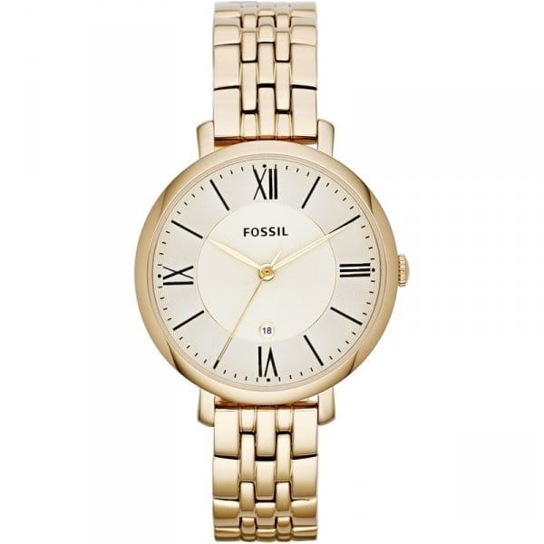 Fossil Fossil Carlie  ES3434  ES3434 кварцевые женские часы золотой циферблат, браслет  — вид спереди