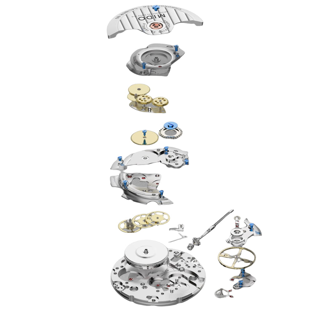 Оригинальные часы Mido Mido Baroncelli Signature M037.207.36.046.01 механические калибр механизма eta 2671 общий вид