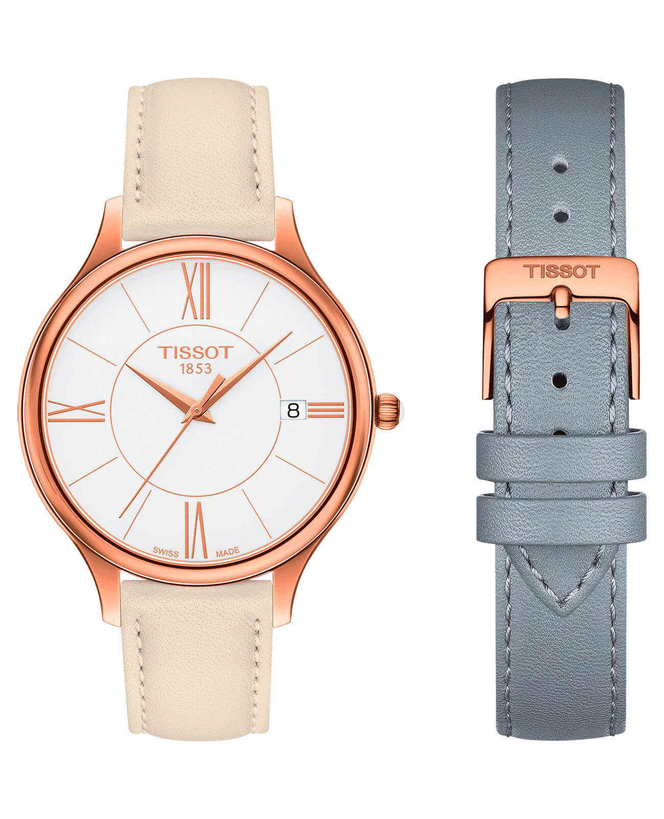 Tissot Tissot Bella Ora Round T103.210.36.018.00, t-lady швейцария женские часы на браслете кожаный боковой вид