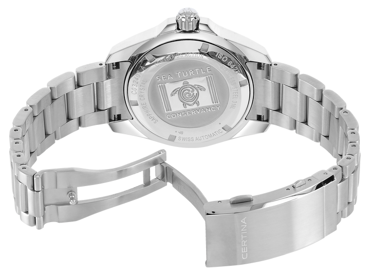 Certina Certina DS Action Diver Powermatic 80 C032.407.11.051.10, ds powermatic 80 швейцария мужские часы на браслете нержавеющая сталь боковой вид