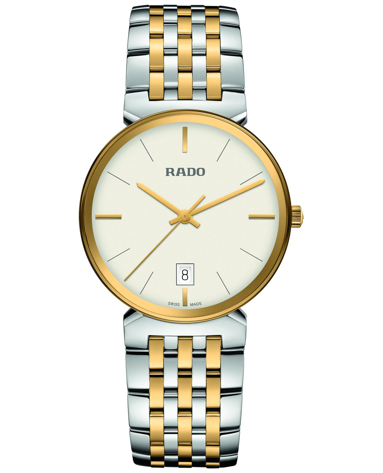 Rado Rado Florence Classic R48912023 Classic R48912023 кварцевые мужские часы бежевый циферблат, браслет сталь c pvd покрытием — вид спереди