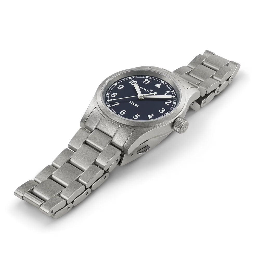 Hamilton Hamilton Khaki Field Quartz 38mm H69401140 мужские часы синий циферблат на запястье