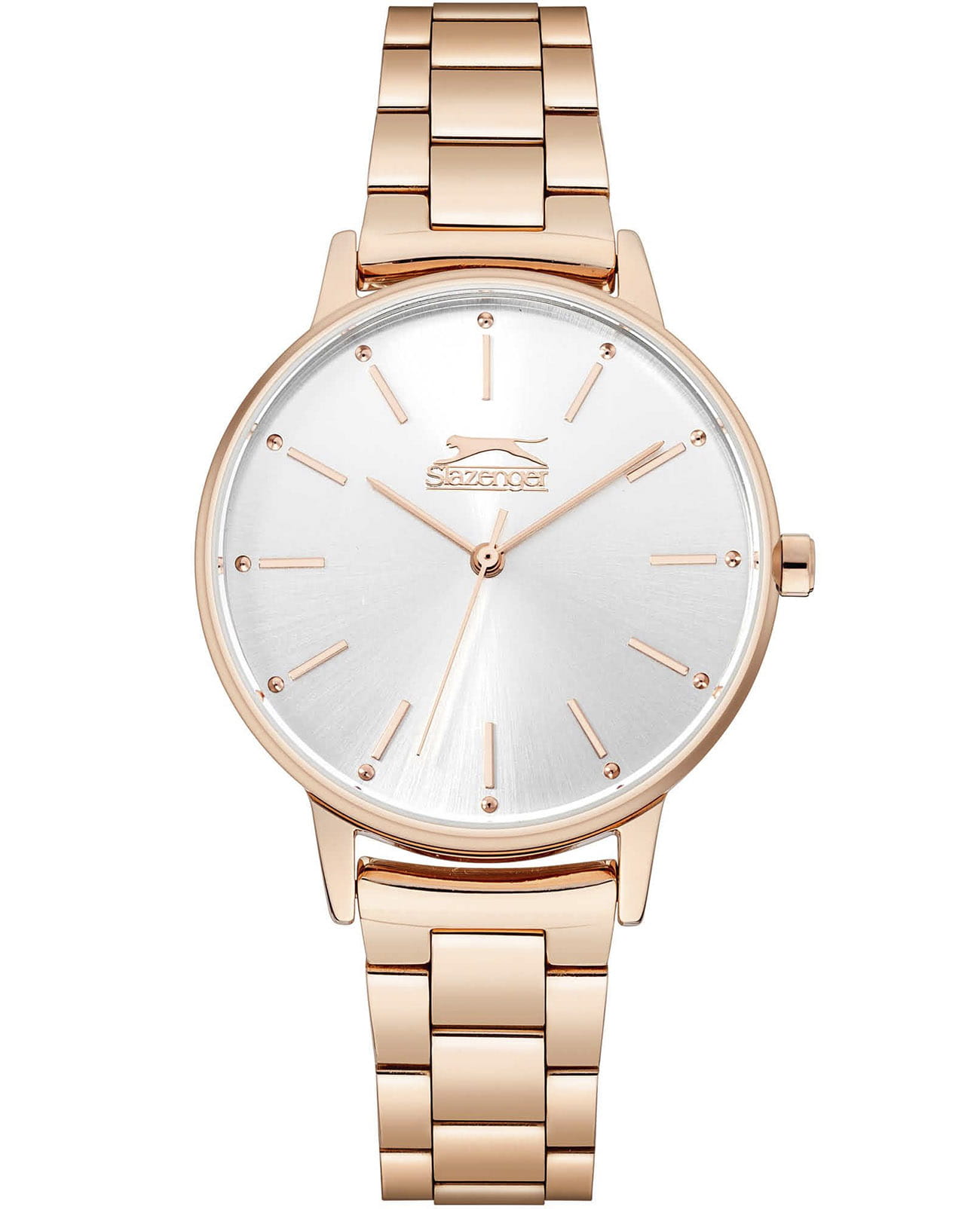 Slazenger Slazenger SL.09.6287.3.01  SL.09.6287.3.01 кварцевые женские часы серебристый циферблат, браслет суперметалл с ip покрытием — вид спереди