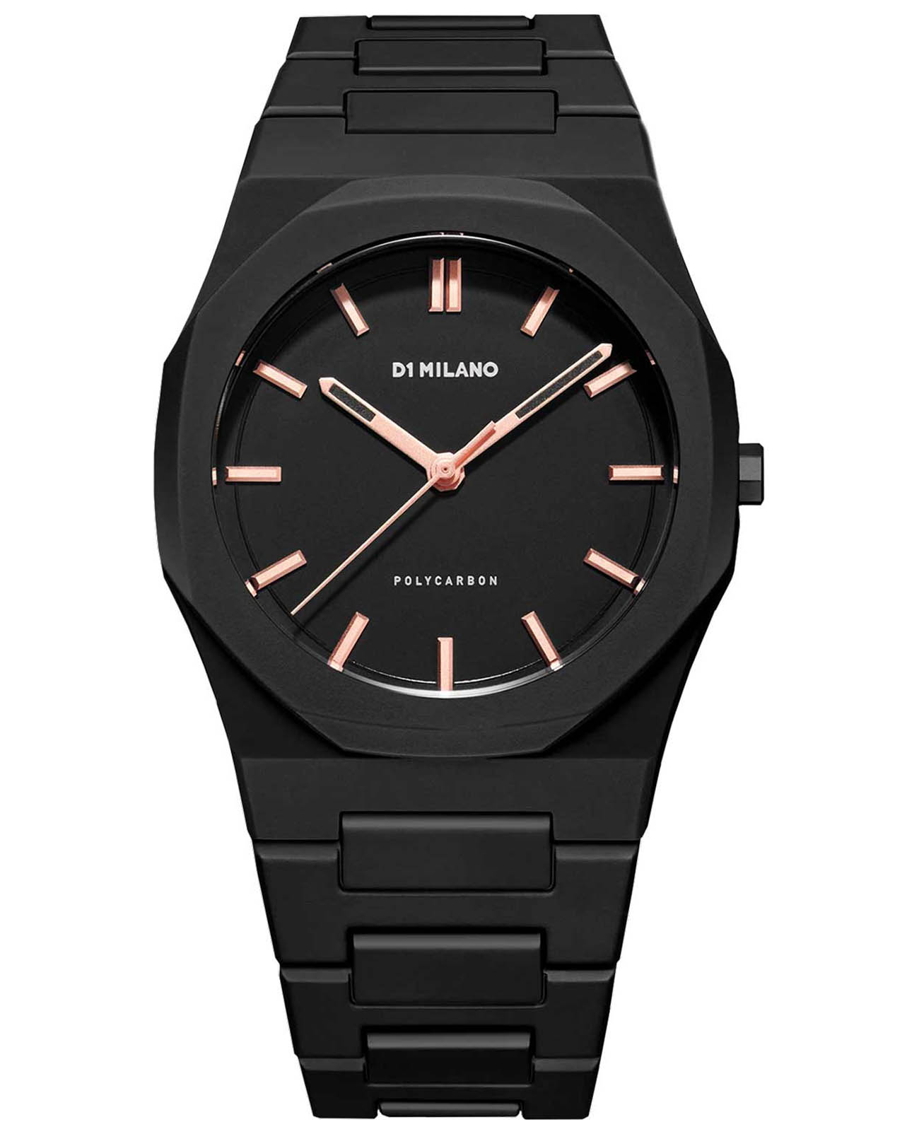 D1 Milano D1 Milano Polycarbon PCBJ12  PCBJ12 кварцевые мужские часы черный циферблат, браслет пластик — вид спереди