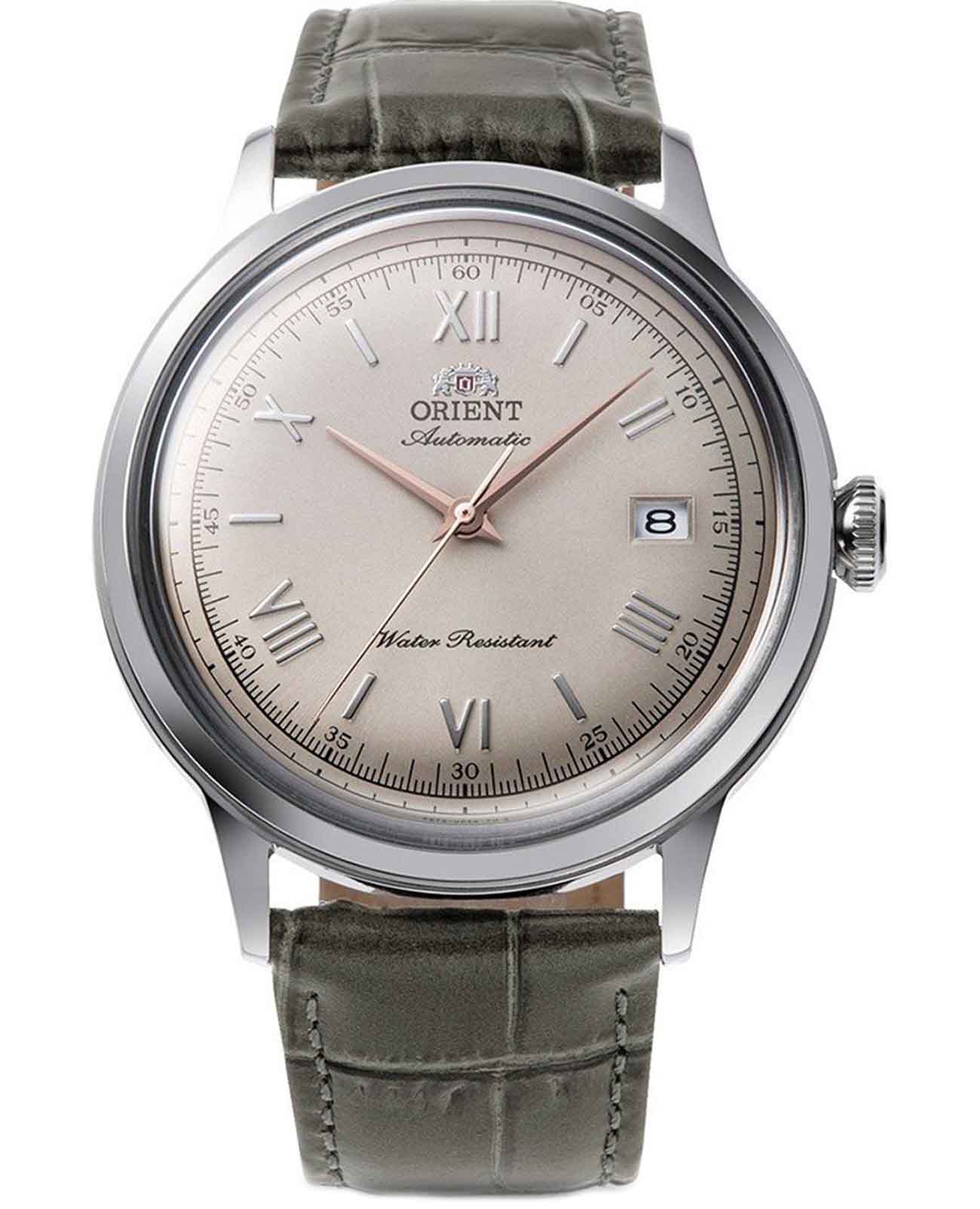 Orient Orient Bambino RA-AC0025N (RN-AC0025N)  RA-AC0025N механические мужские часы бежевый циферблат, браслет кожаный — вид спереди