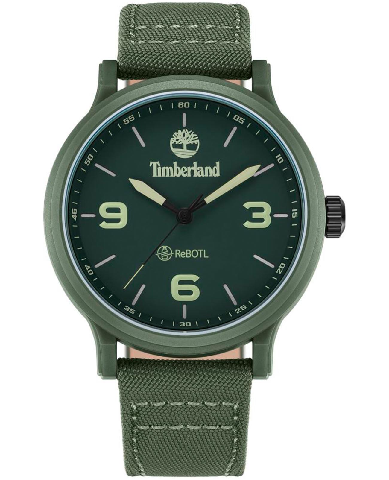 Timberland Timberland Driscoll TDWGM0028002  TDWGM0028002 кварцевые мужские часы зеленый циферблат, браслет нейлон — вид спереди