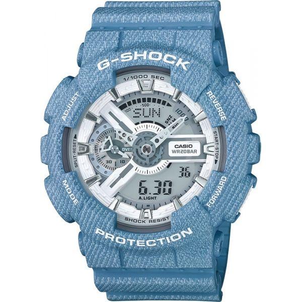 Casio Casio G-Shock GA-110DC-2A7 GA-110 GA-110DC-2A7 электронные мужские часы белый циферблат, браслет пластик — вид спереди