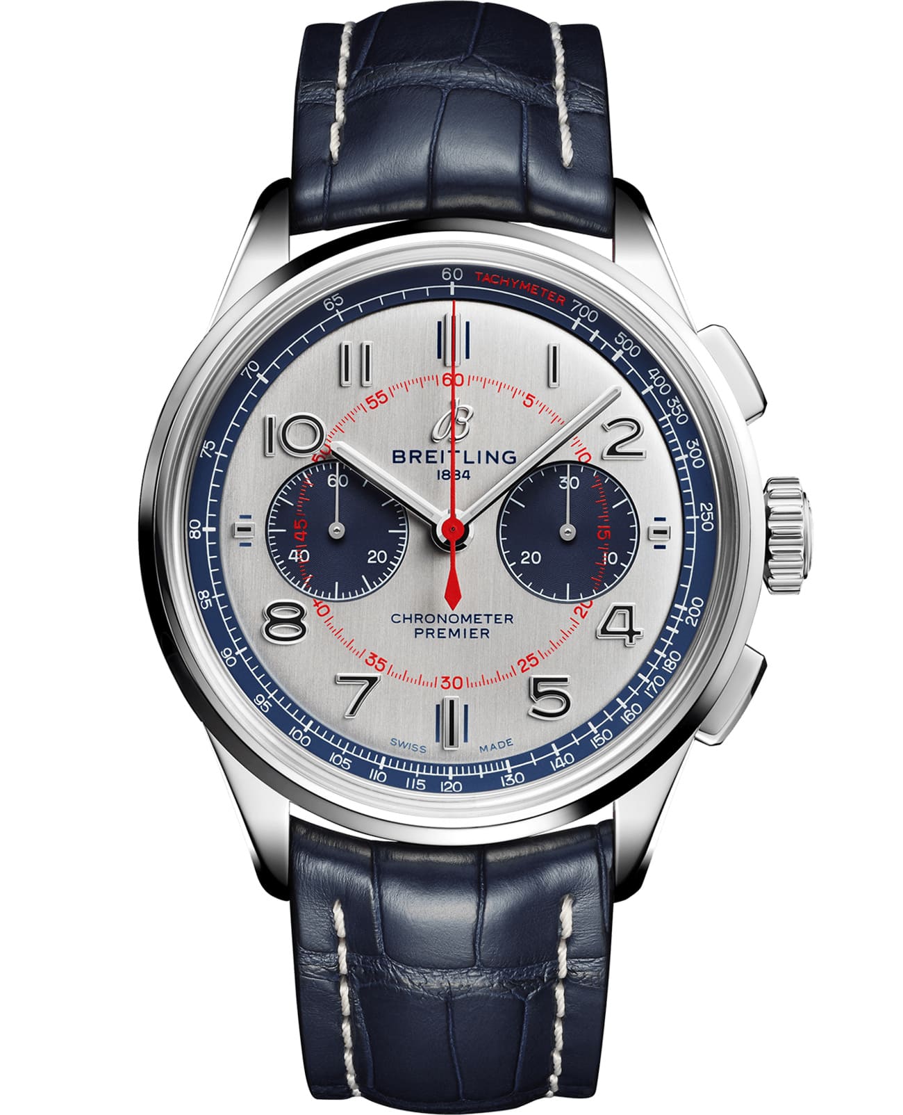 Breitling Breitling Premier B01 Chronograph 42 Bentley Mulliner Limited Edition AB0118A71G1P1  AB0118A71G1P1 механические мужские часы  циферблат, браслет кожаный — вид спереди