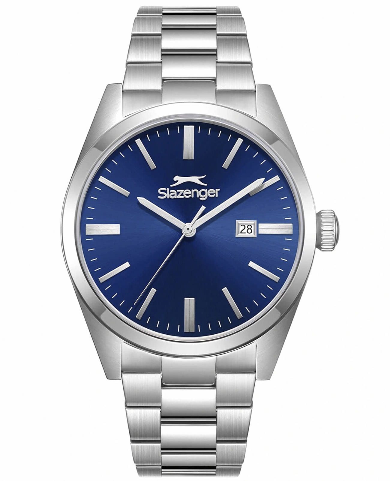 Slazenger Slazenger SL.09.2477.1.02  SL.09.2477.1.02 кварцевые мужские часы синий циферблат, браслет суперметалл — вид спереди