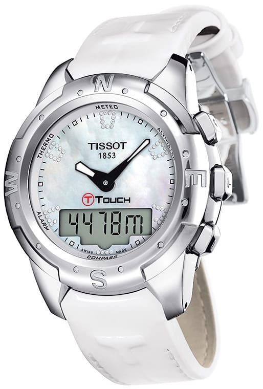 Tissot Tissot T-Touch II Titanium Lady T047.220.46.116.00, t-sport швейцария женские часы на браслете кожаный боковой вид