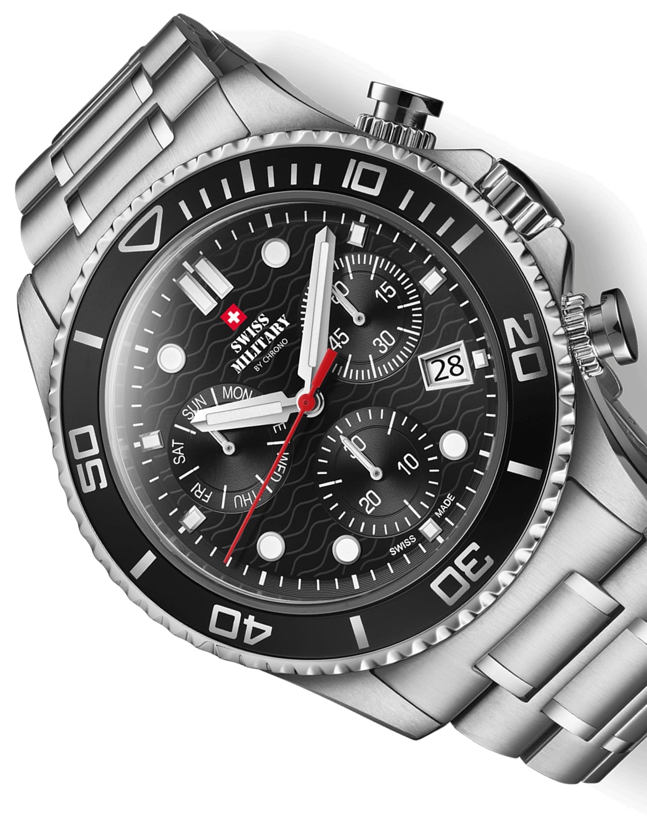 Swiss Military by Chrono Swiss Military by Chrono XL Chronograph SM34101.01 , наручные мужские часы фото под углом