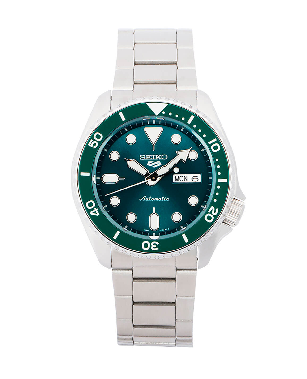 Seiko Seiko 5 Sports SRPD61K1 механические мужские часы часы крупный план зеленый циферблата
