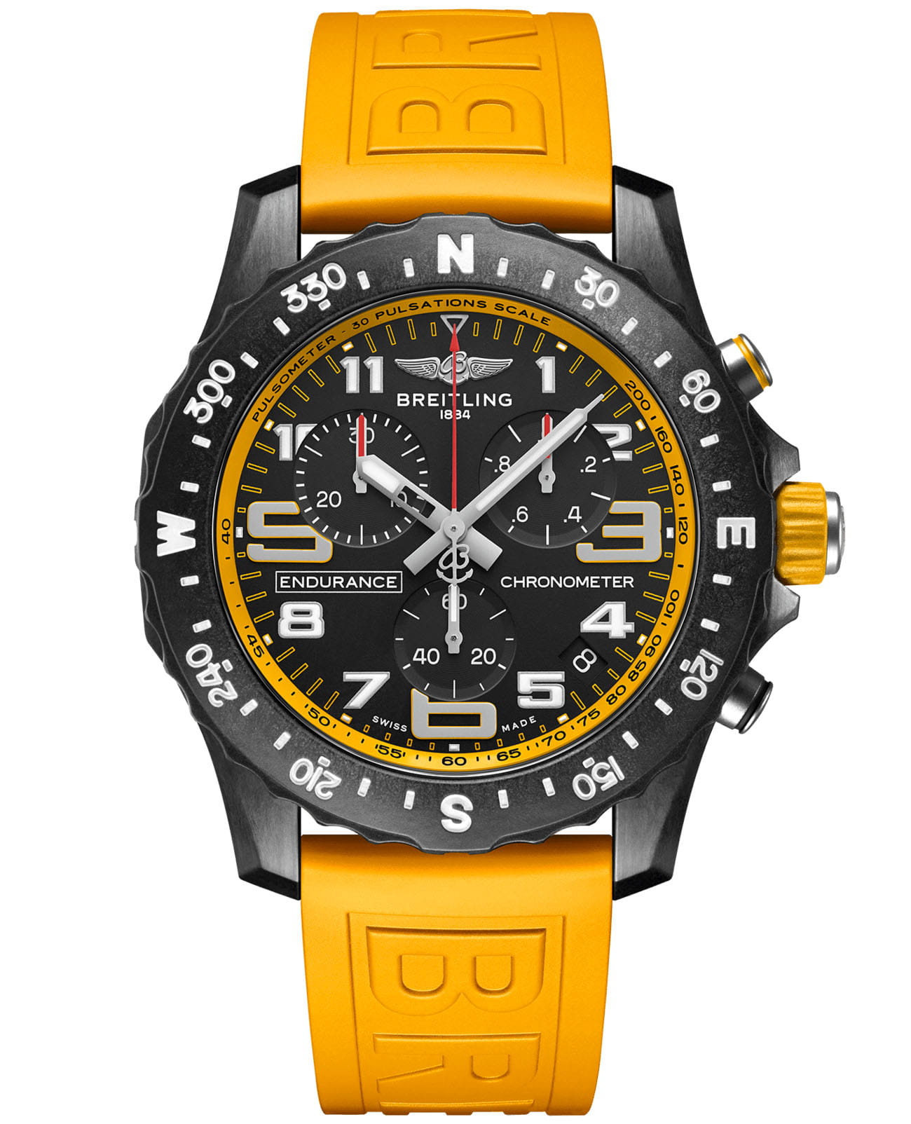 Breitling Breitling Endurance Pro X82310A41B1S1  X82310A41B1S1 кварцевые мужские часы черный циферблат, браслет каучук — вид спереди