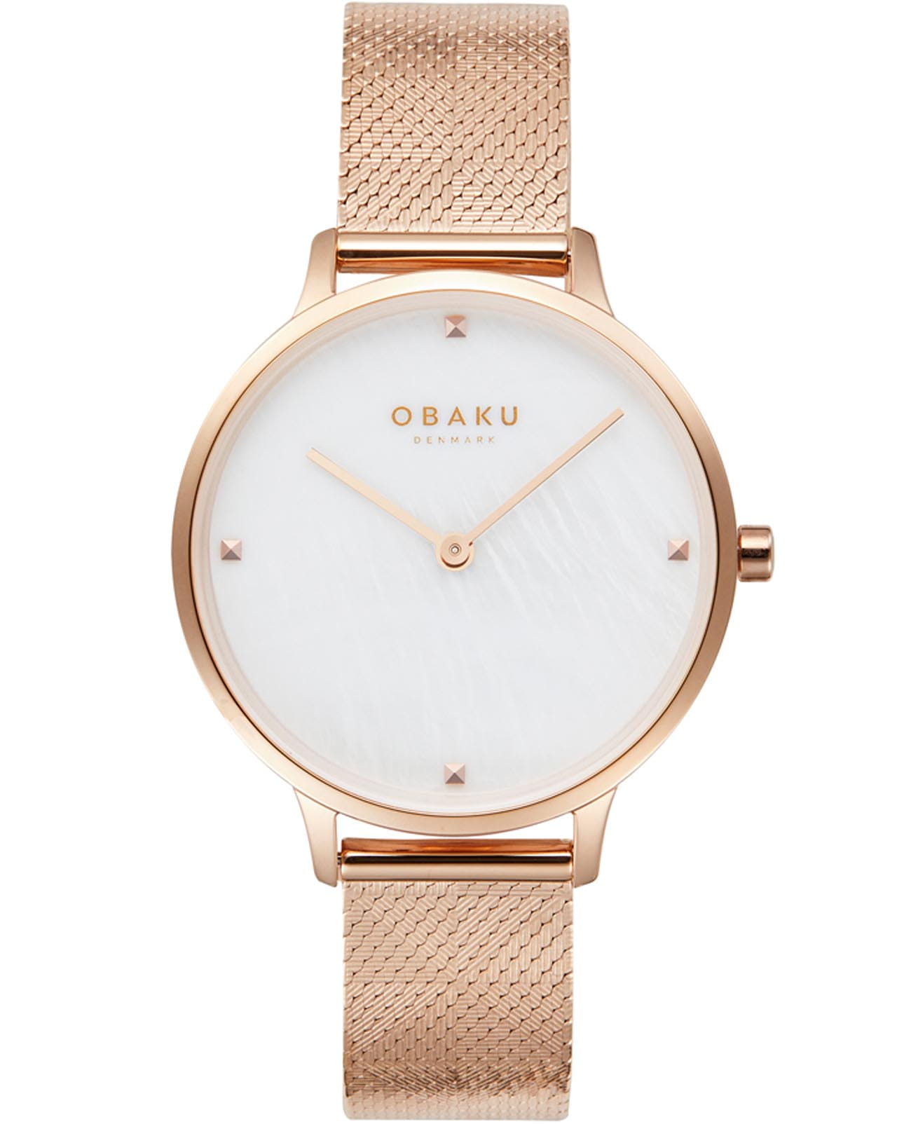 Obaku Obaku Links V295LXVWHV  V295LXVWHV кварцевые женские часы перламутровый циферблат, браслет нержавеющая сталь с ip-покрытием — вид спереди
