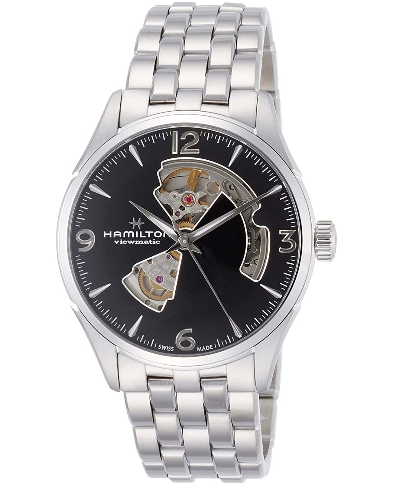 Оригинальные часы Hamilton Hamilton Jazzmaster Open Heart Auto H32705131 механические калибр механизма h-10 общий вид