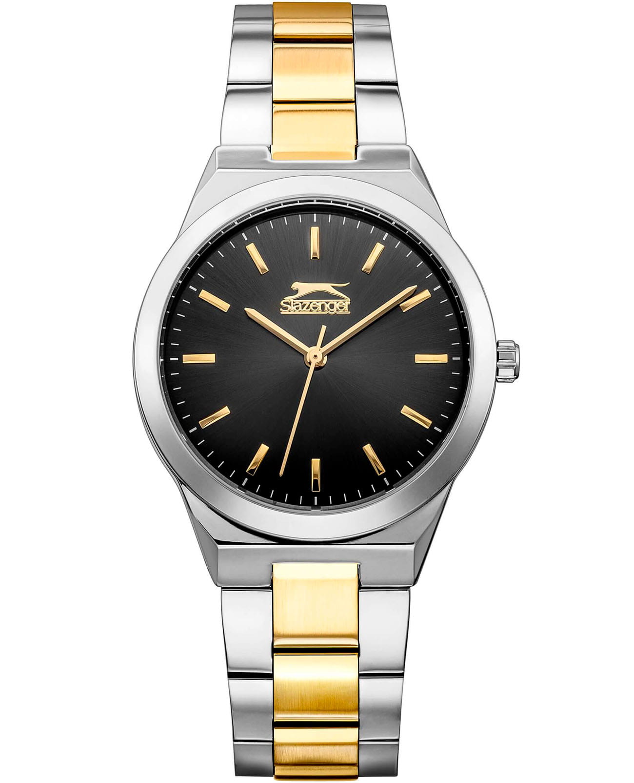 Slazenger Slazenger SL.09.2075.3.03  SL.09.2075.3.03 кварцевые женские часы черный циферблат, браслет суперметалл с ip покрытием — вид спереди