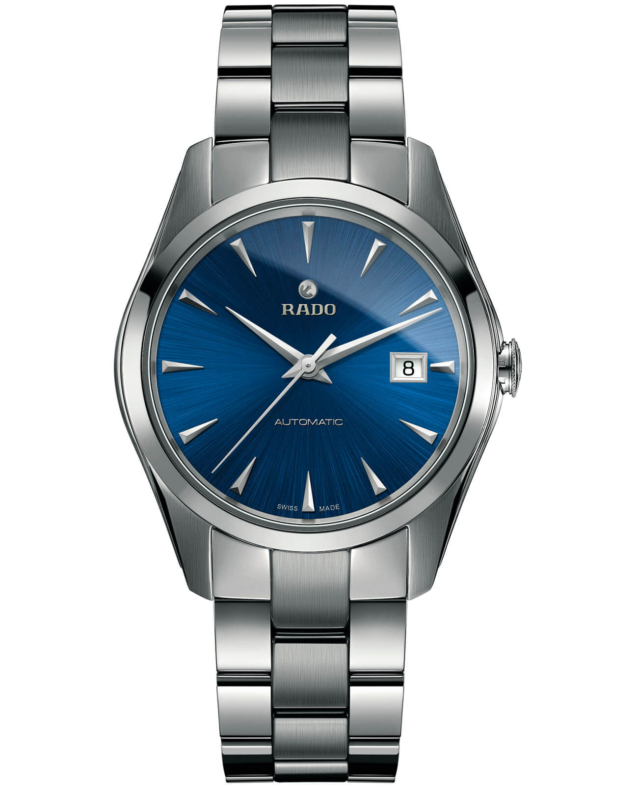 Rado Rado Hyperchrome Automatic R32115213 Automatic R32115213 механические мужские часы синий циферблат, браслет нержавеющая сталь — вид спереди