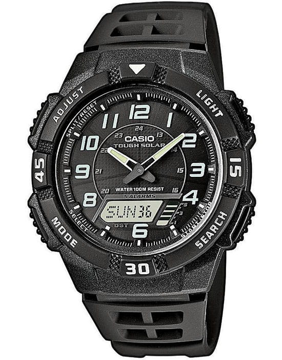Casio Casio Collection AQ-S800W-1B  AQ-S800W-1B кварцевые мужские часы черный циферблат, браслет пластик — вид спереди