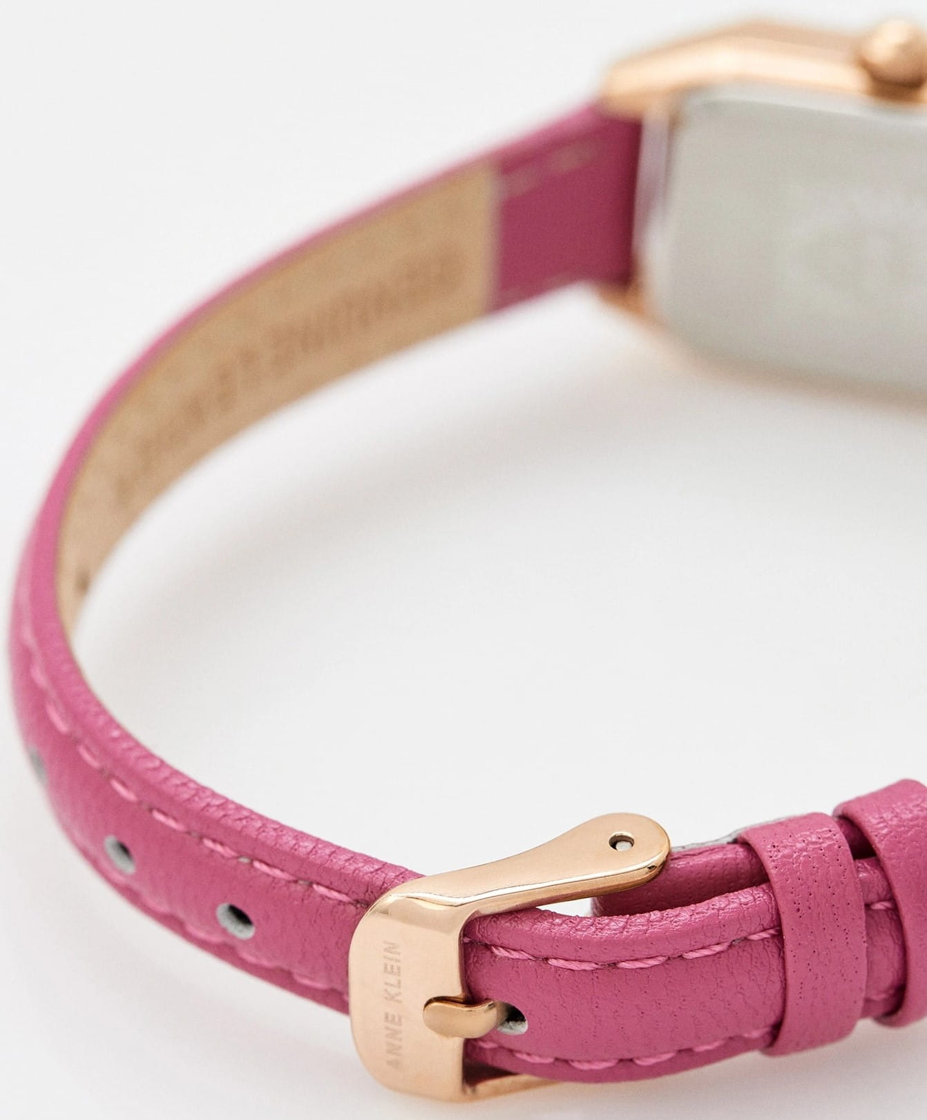 Anne Klein Anne Klein Leather 3968RGPK кварцевые женские часы часы крупный план красный циферблата