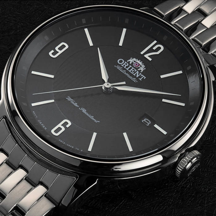 Orient Orient Automatic RA-AC0J08B (RN-AC0J08B), classic automatic япония мужские часы на браслете нержавеющая сталь боковой вид