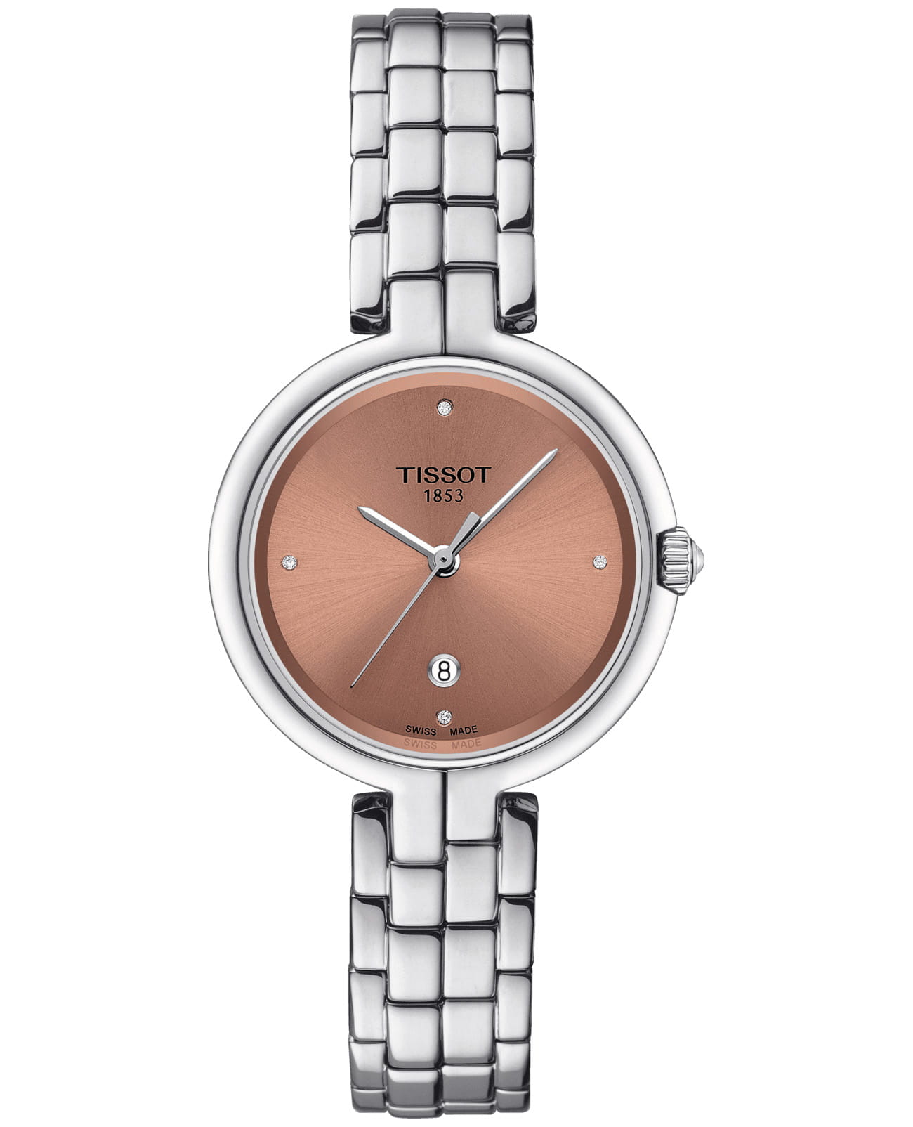 Tissot Tissot Flamingo T094.210.11.336.00 Flamingo T0942101133600 кварцевые женские часы розовый циферблат, браслет нержавеющая сталь — вид спереди