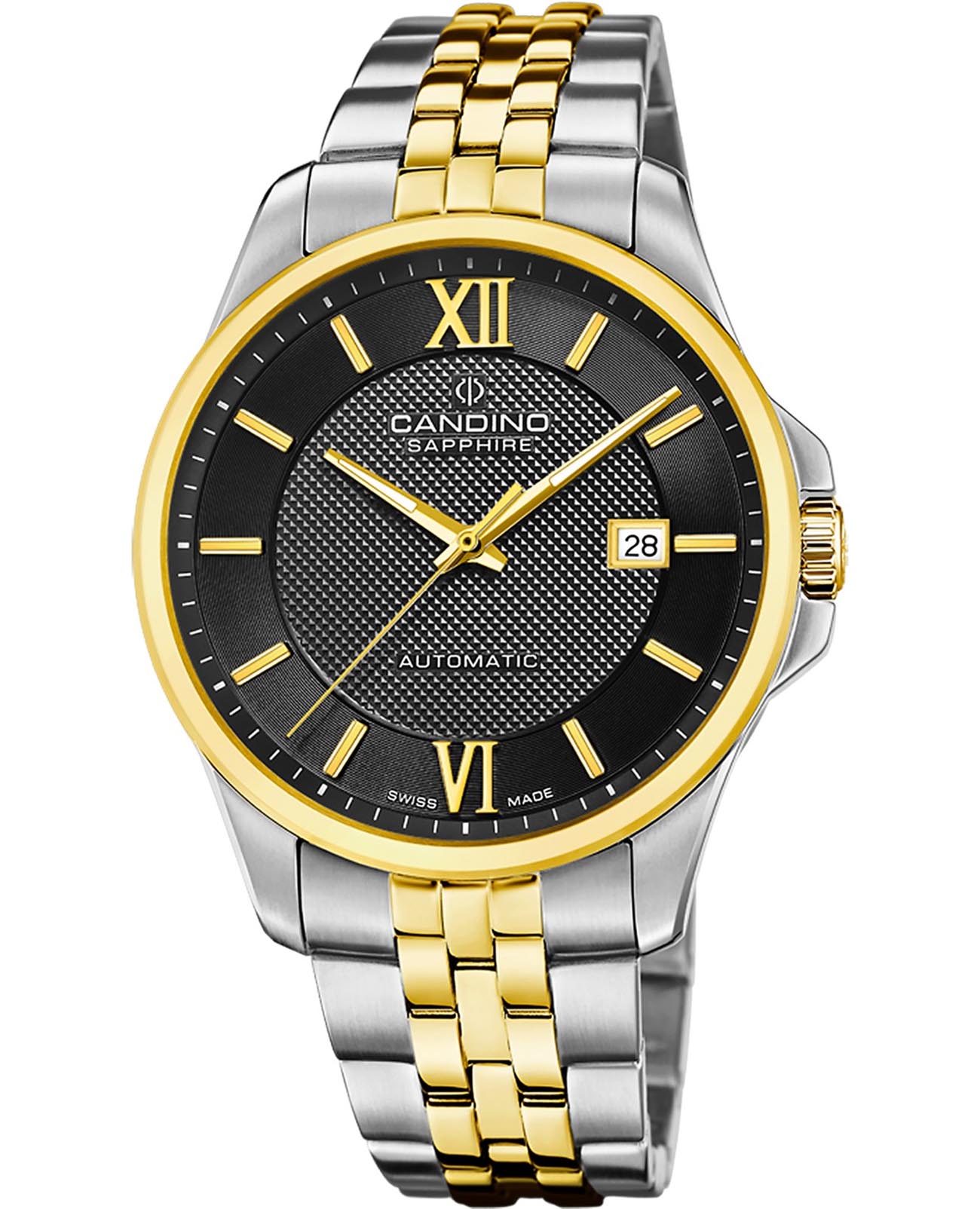 Candino Candino Automatic Gents C4769/4  C4769/4 механические мужские часы черный циферблат, браслет нержавеющая сталь с pvd-покрытием — вид спереди