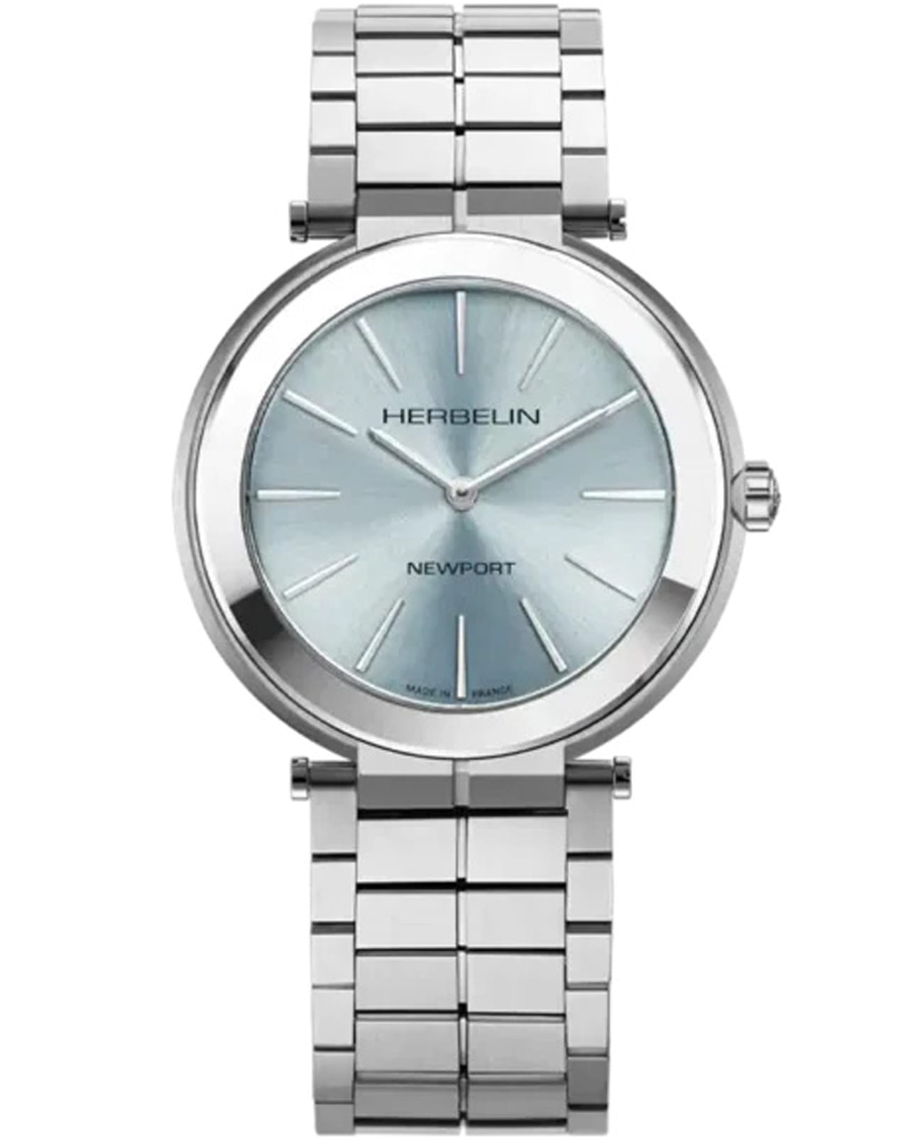 Herbelin Herbelin Newport Slim 19522B125  19522B125 кварцевые мужские часы голубой циферблат, браслет нержавеющая сталь — вид спереди
