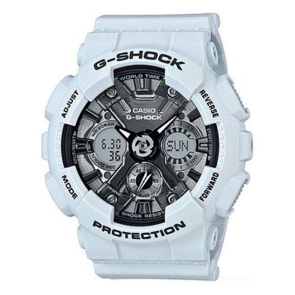 Casio Casio G-Shock GMA-S120MF-2A  GMA-S120MF-2A электронные женские часы серый циферблат, браслет пластик — вид спереди