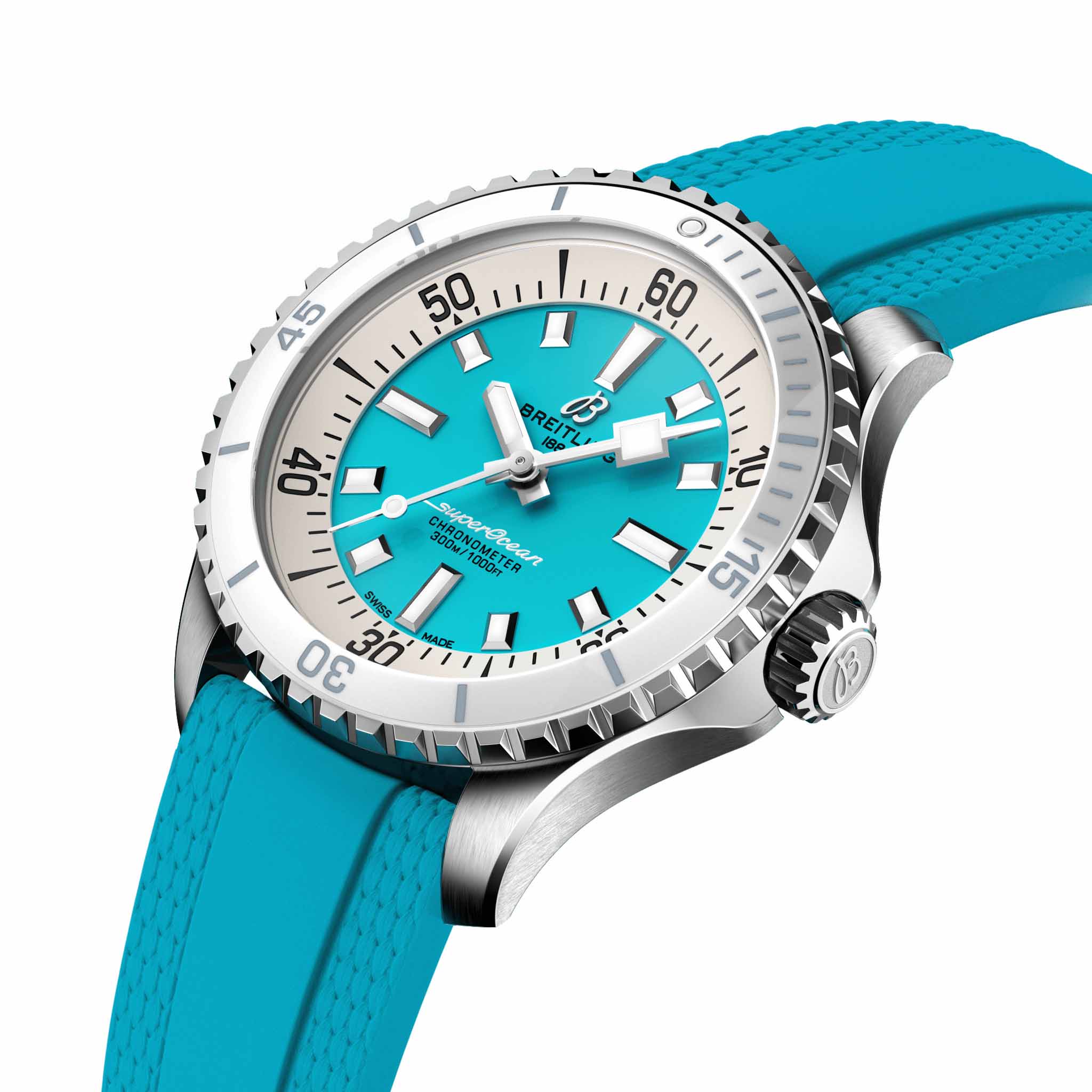Breitling Breitling Superocean Automatic 36 A17377211C1S1 механические мужские часы часы крупный план голубой циферблата