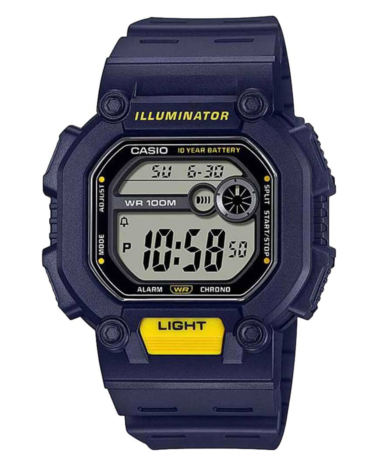 Casio Casio Collection W-737H-2AVDF (W-737H-2A)  W-737H-2A кварцевые мужские часы цветной циферблат, браслет пластик — вид спереди