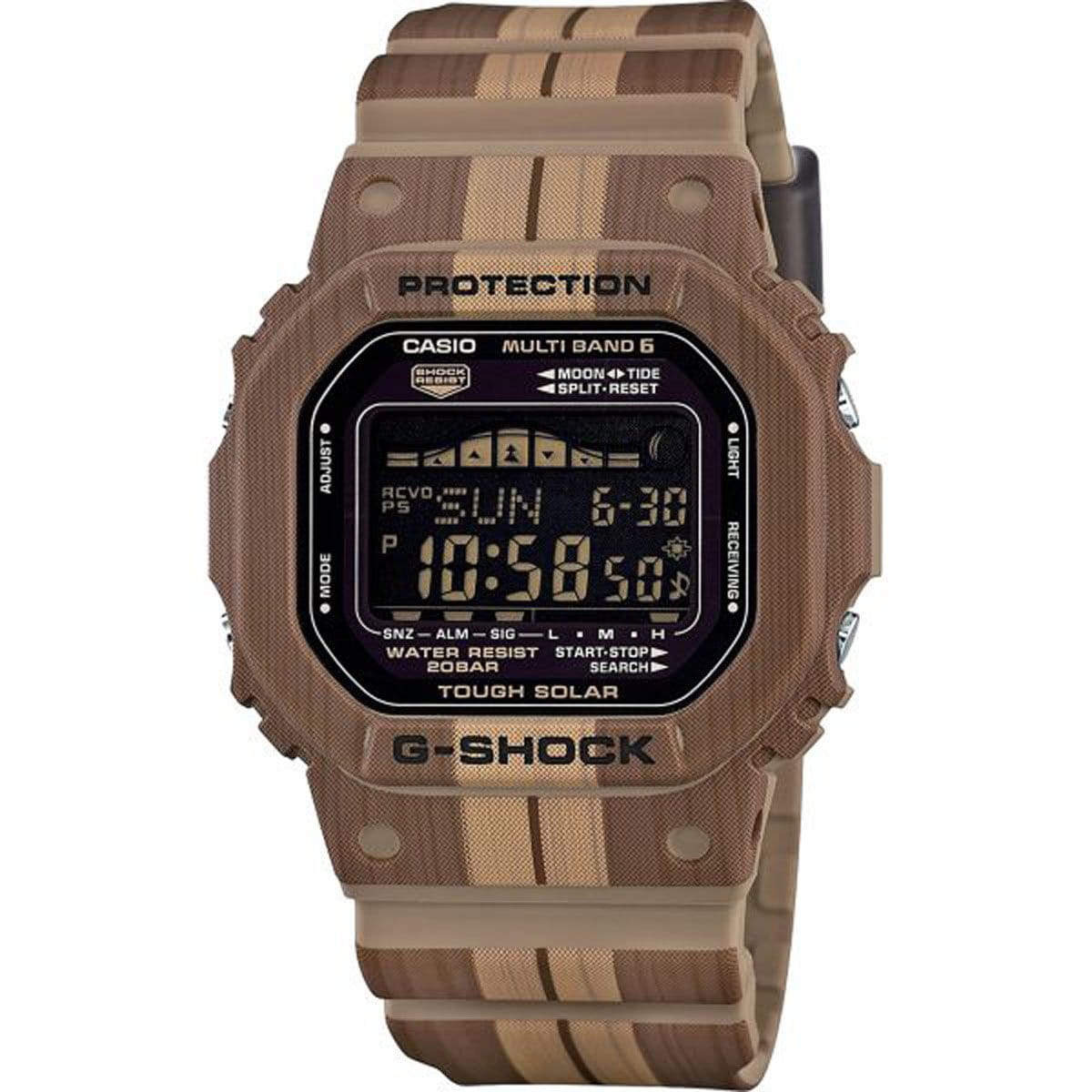 Casio Casio G-Shock GWX-5600WB-5  GWX-5600WB-5E электронные мужские часы черный циферблат, браслет полимер — вид спереди