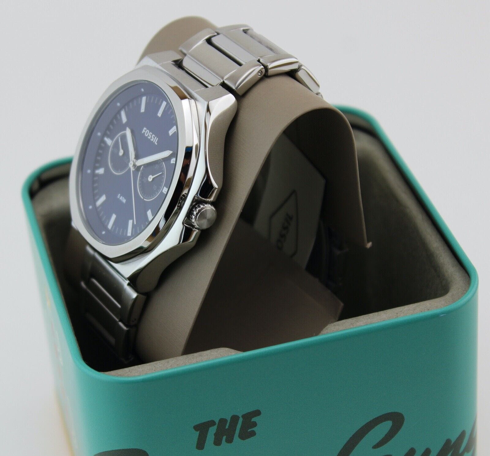 Fossil Fossil Evanston BQ2610 мужские часы синий циферблат на запястье