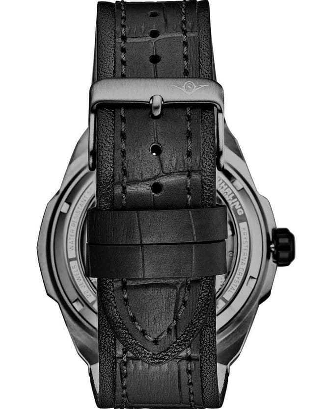 Stuhrling Stuhrling Navigator 1012.04,  сша мужские часы на браслете кожаный боковой вид