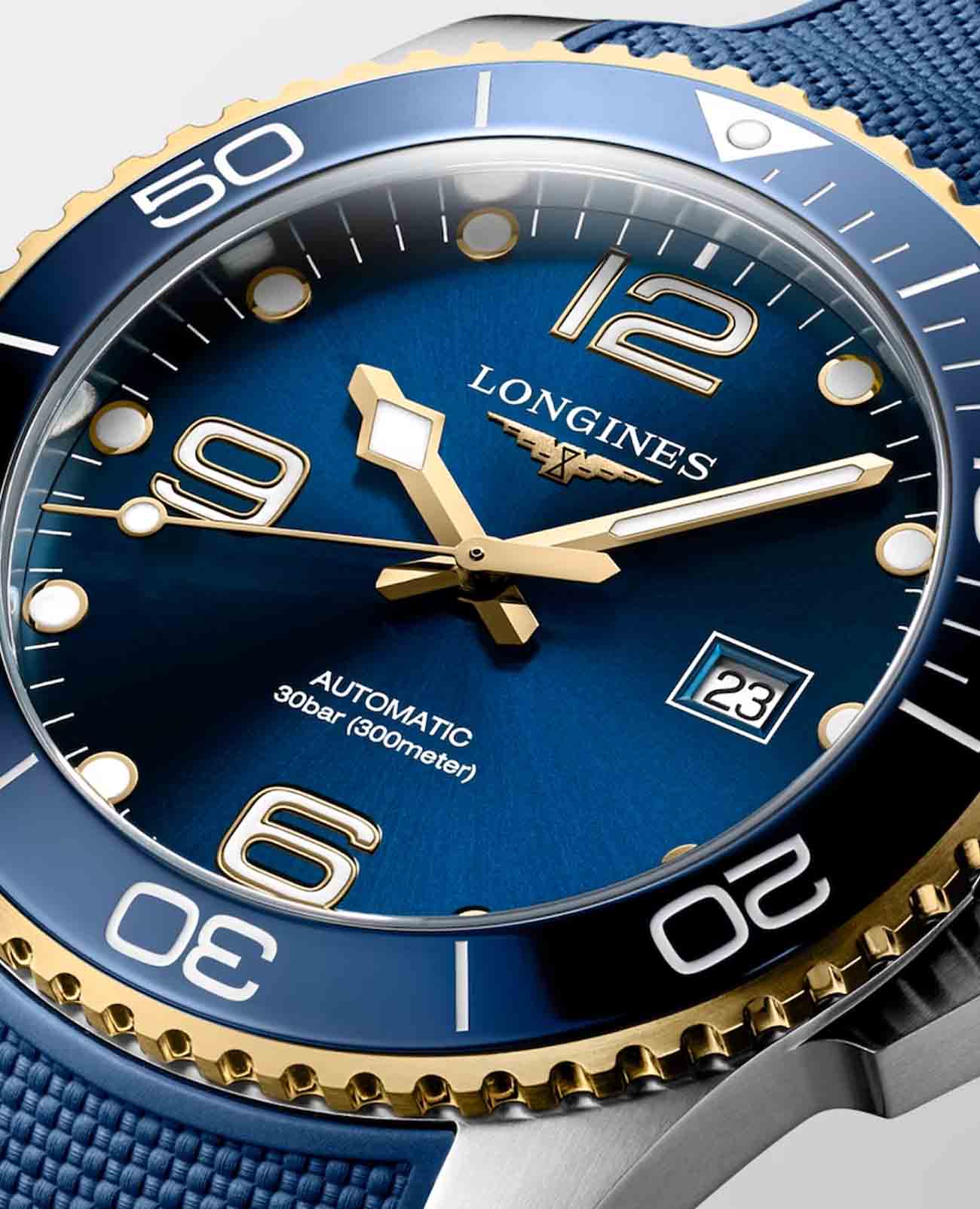 Longines Longines HydroConquest L3.782.3.96.9  , наручные мужские часы фото под углом