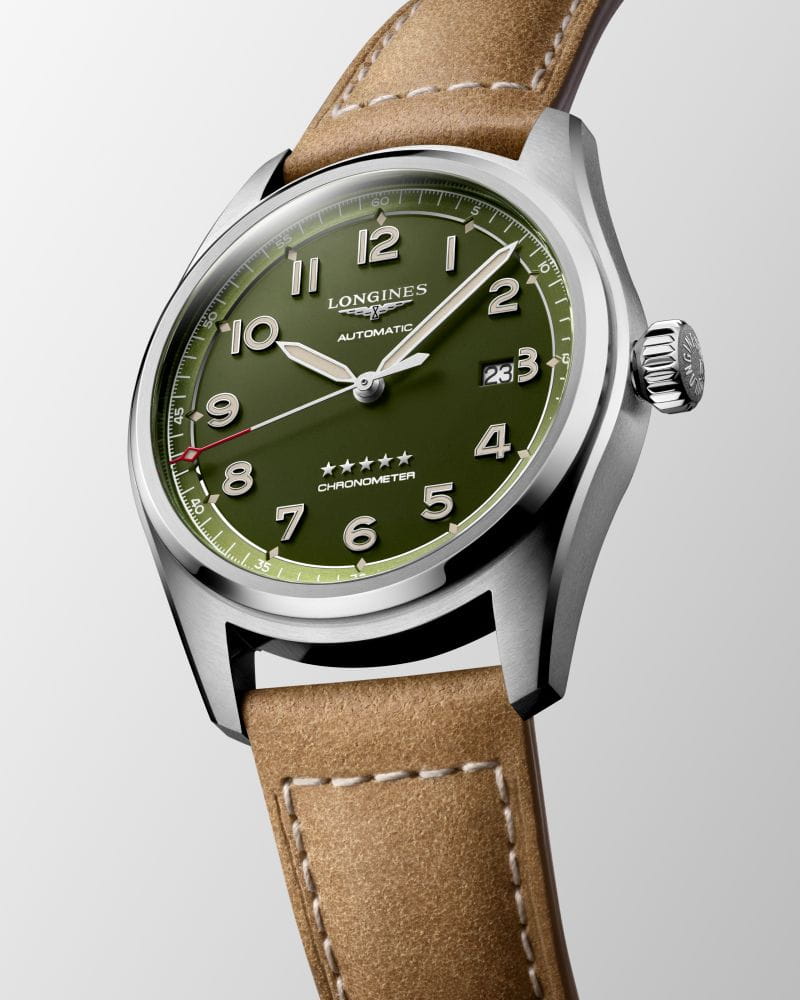 Longines Longines Spirit L3.811.4.03.2, spirit швейцария мужские часы на браслете кожаный боковой вид