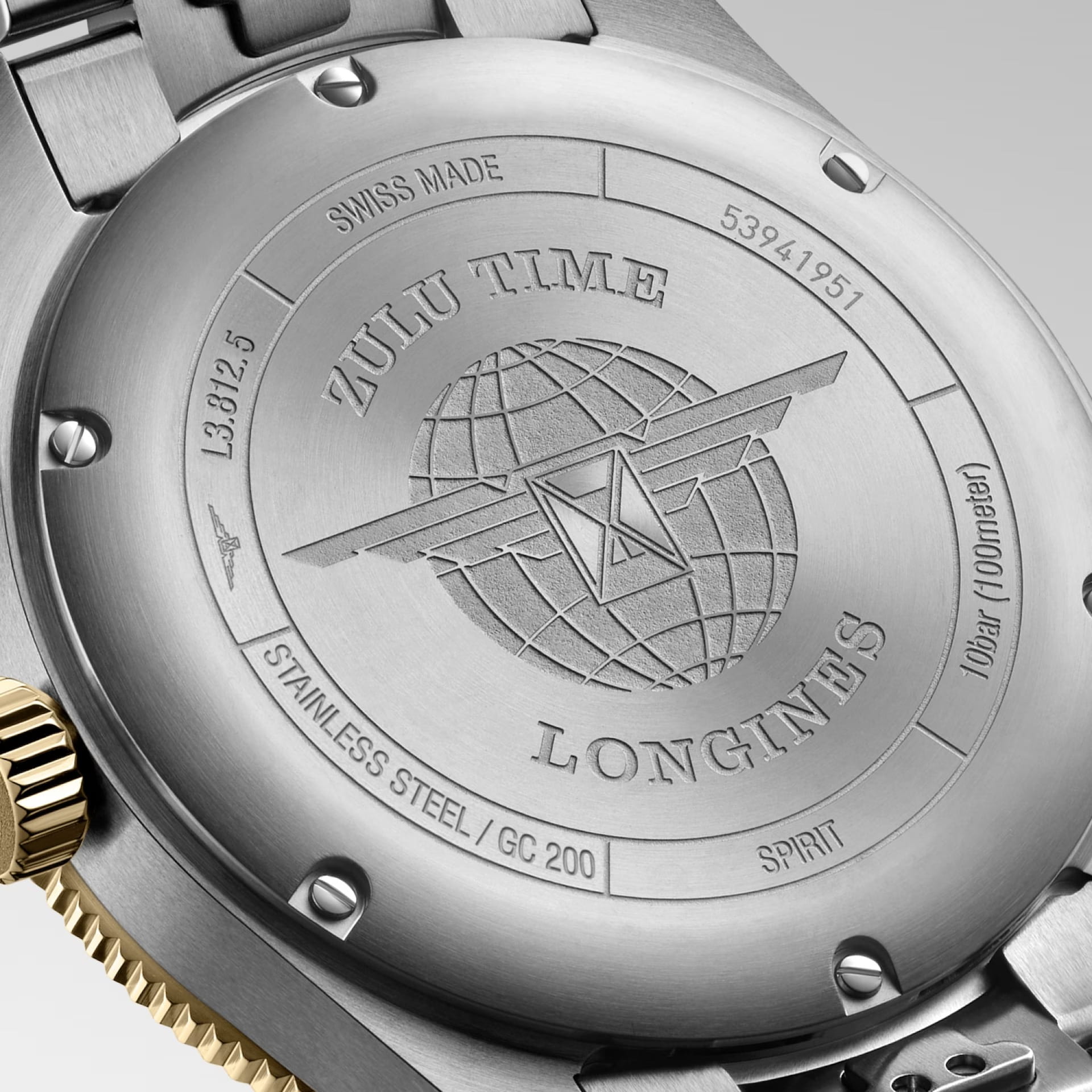 Longines L38125536 мужские часы застежка крупным планом