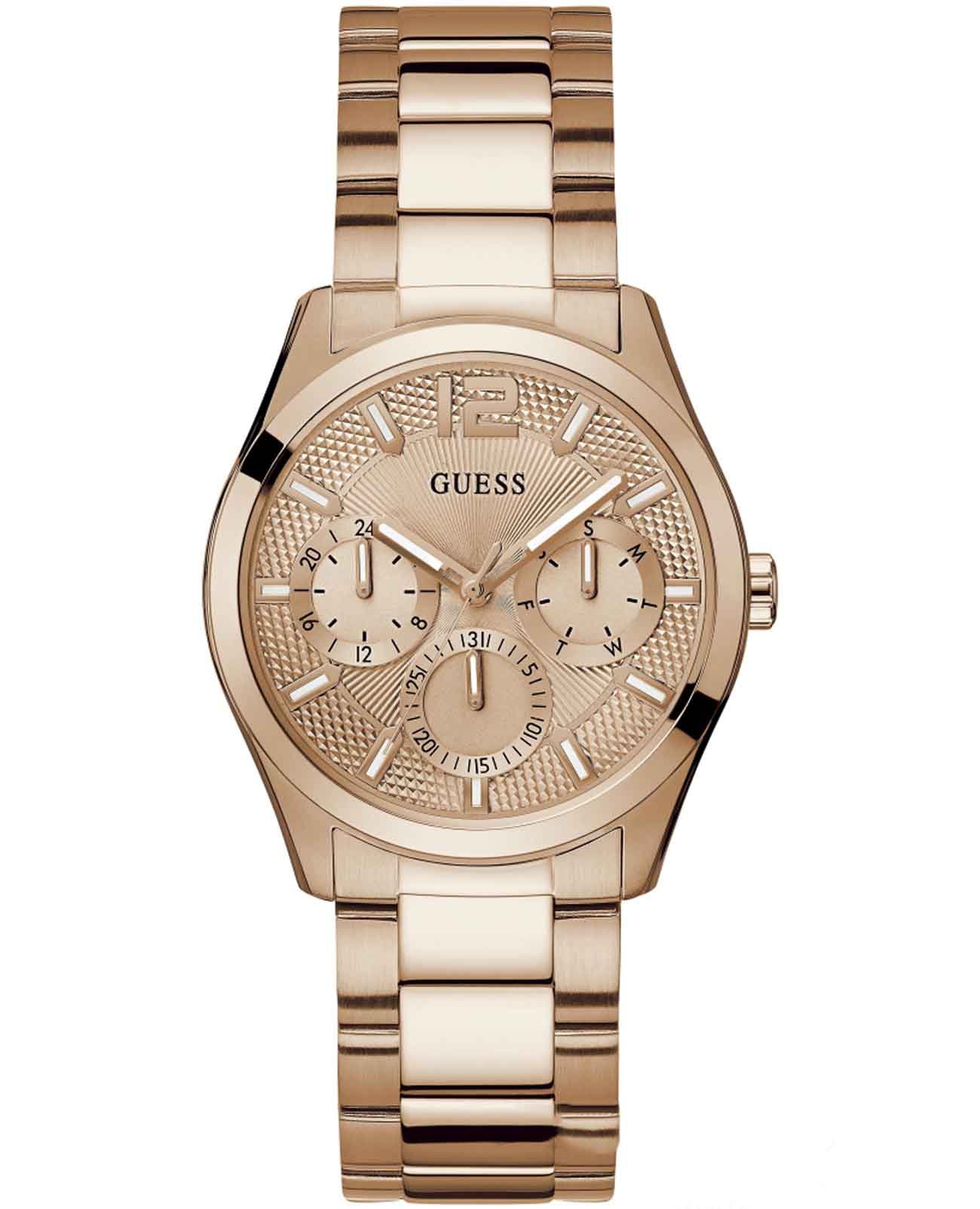 Guess Guess Dress GW0760L3  GW0760L3 кварцевые женские часы золотой циферблат, браслет нержавеющая сталь с ip-покрытием — вид спереди