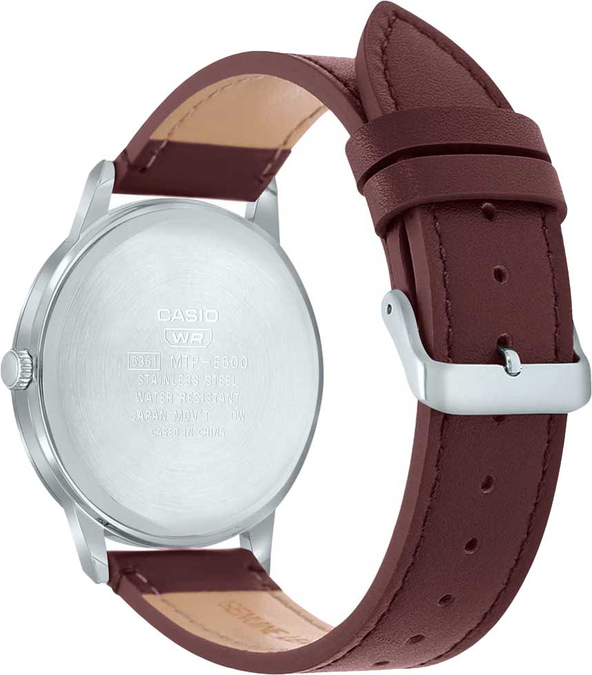 Casio Casio Collection MTP-E600L-5B, collection япония мужские часы на браслете кожаный боковой вид