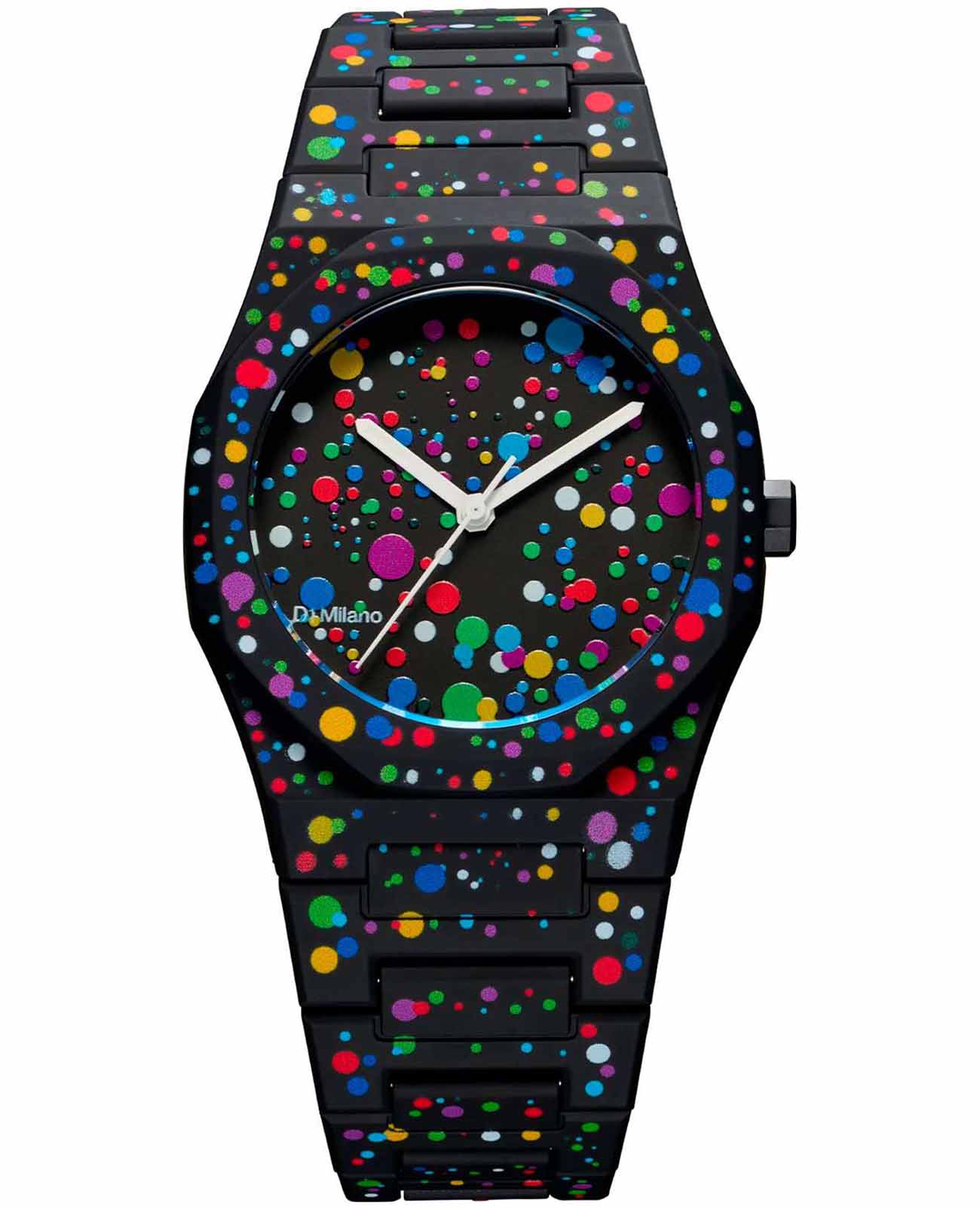 D1 Milano D1 Milano Polycarbon PCBU11  PCBU11 кварцевые мужские часы цветной циферблат, браслет пластик — вид спереди