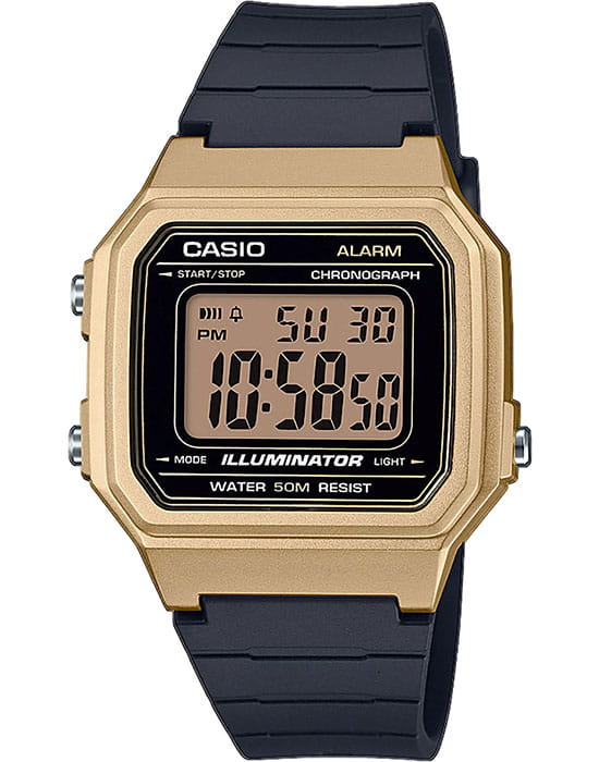 Casio Casio Collection W-217HM-9A  W-217HM-9AVEF кварцевые мужские часы черный циферблат, браслет пластик — вид спереди