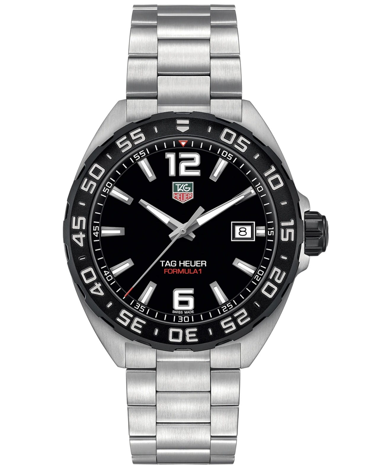 TAG Heuer TAG Heuer Formula 1 WAZ1110.BA0875  WAZ1110.BA0875 кварцевые мужские часы черный циферблат, браслет нержавеющая сталь — вид спереди