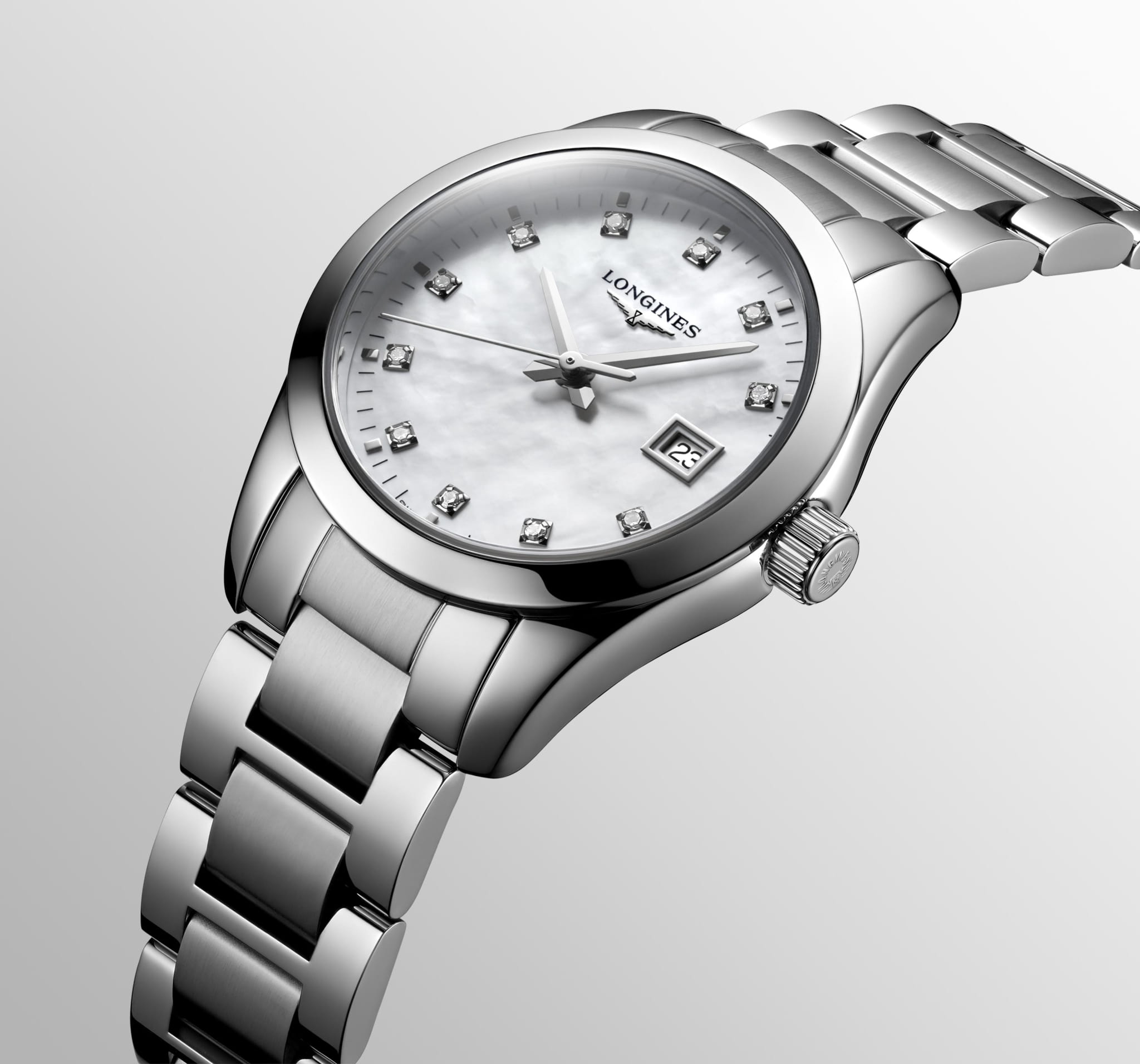 Оригинальные часы Longines Longines Conquest Classic L2.286.4.87.6 кварцевые калибр механизма  общий вид