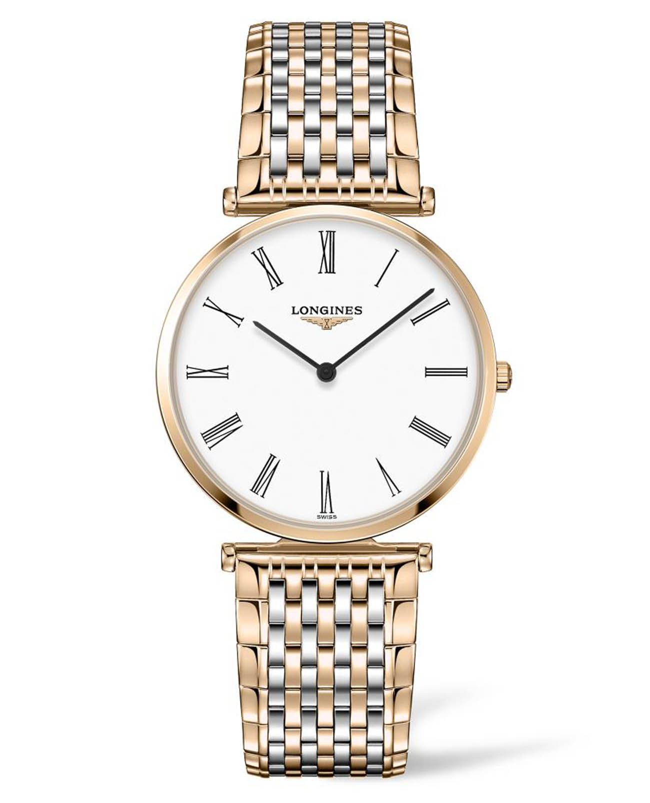 Longines Longines La Grande Classique L4.755.1.91.7  L47551917 кварцевые женские часы белый циферблат, браслет нержавеющая сталь с pvd-покрытием — вид спереди