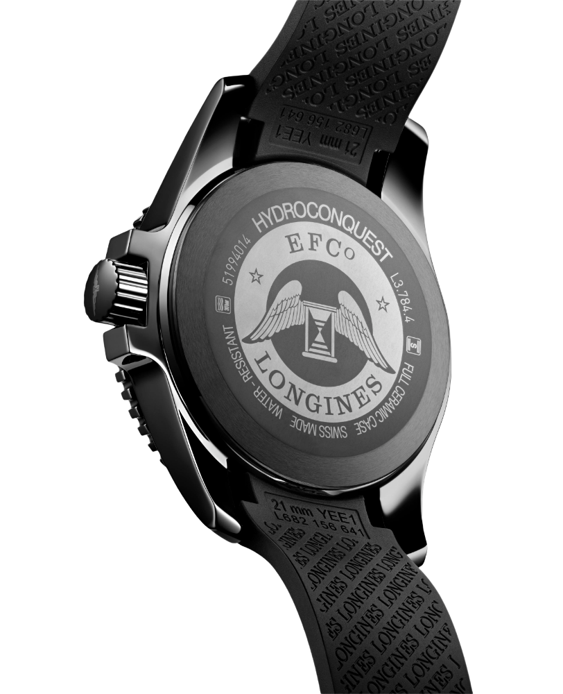 Longines Longines HydroConquest L3.784.4.56.9, hydroconquest швейцария мужские часы на браслете каучук боковой вид