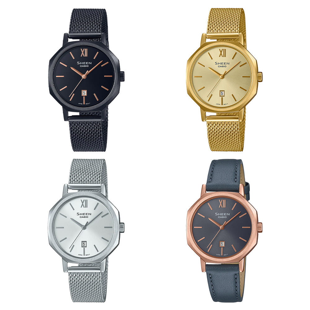 Casio Casio Sheen SHE-4554M-7A, sheen япония женские часы на браслете нержавеющая сталь боковой вид