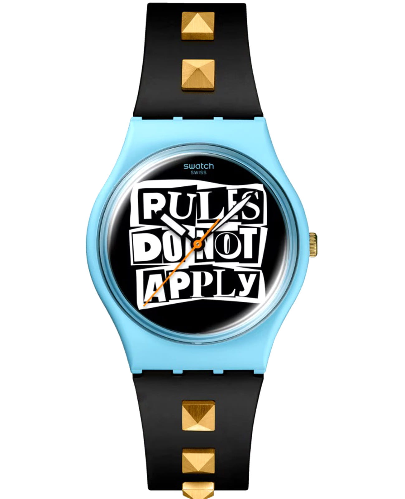 Swatch Swatch Broken Rules SO31L101  SO31L101 кварцевые мужские часы цветной циферблат, браслет силикон — вид спереди