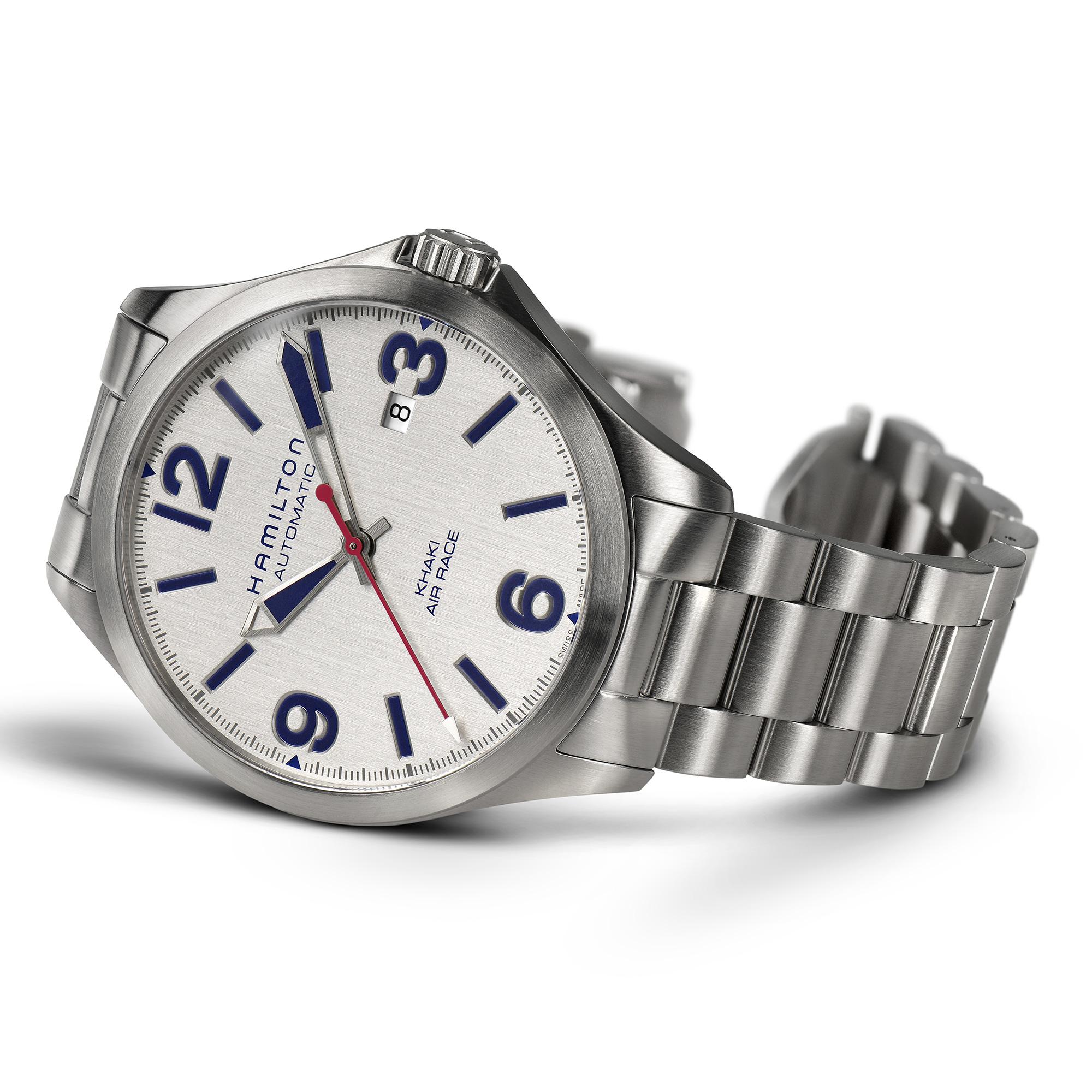 Hamilton Hamilton Khaki Aviation Air Race Auto H76525151 механические мужские часы часы крупный план белый циферблата