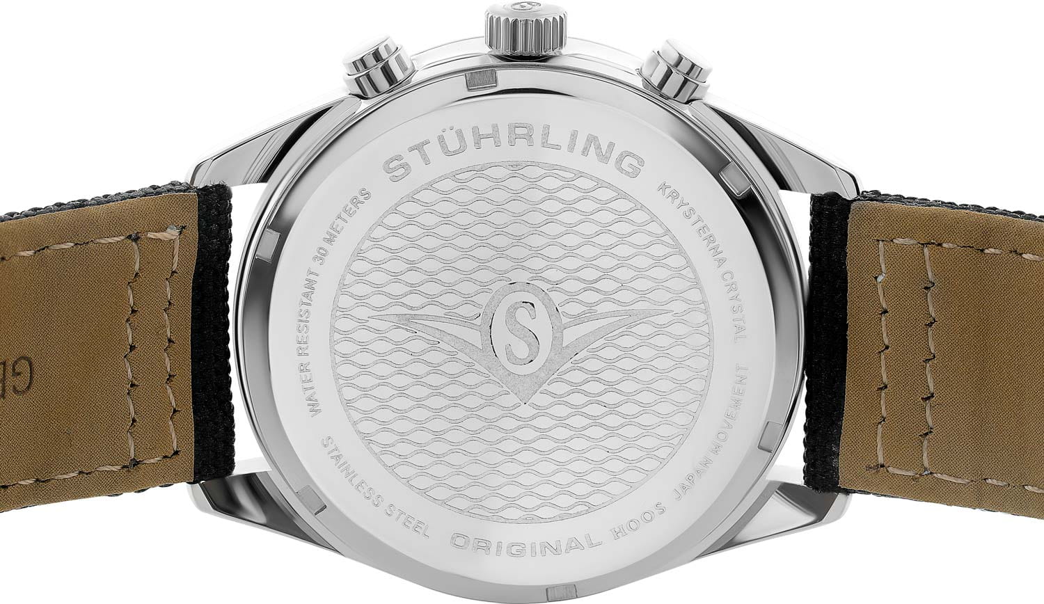 Stuhrling Stuhrling Aviator 4001.2,  сша мужские часы на браслете тканевый боковой вид